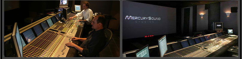 Staff and mixing stages at Mercury Sound Studios